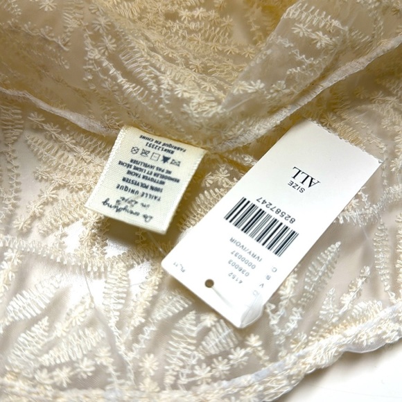 ⭐️SOLD⭐️ NWT | ANTHROPOLOGIE Embroidered Ivory Tulle Bucket Hat - Picture 6 of 8